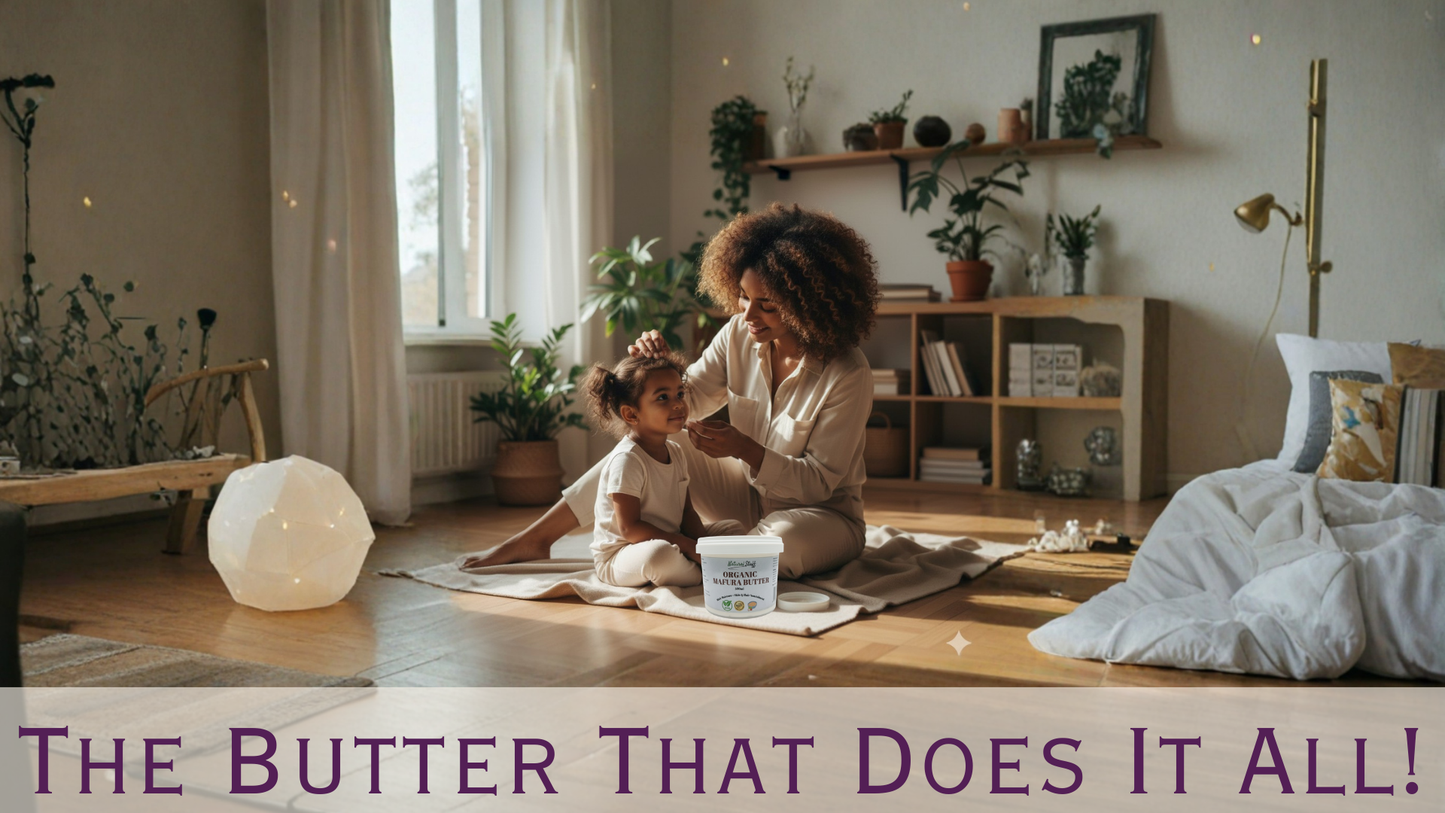 Woman and child sitting on a wooden floor in a cozy living room with plants and books.