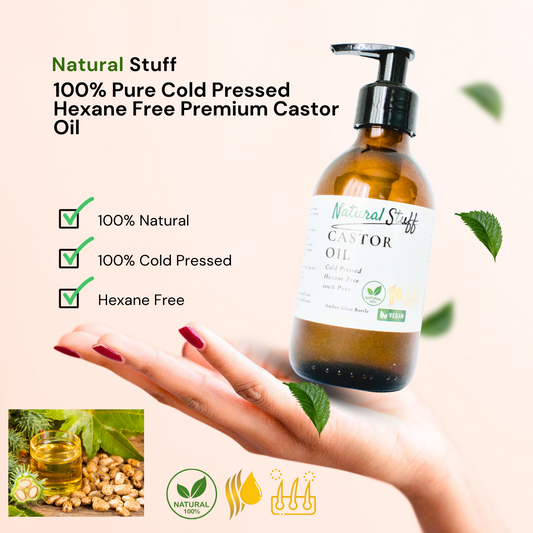 Natural Stuff Premium Castor Oil Cold-pressed Hexane Free 200ml