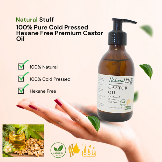 Natural Stuff Premium Castor Oil Cold-pressed Hexane Free 500ml