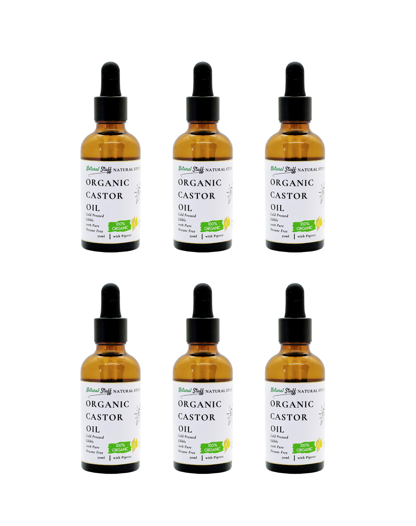 Natural Stuff Premium Organic Castor Oil for Hair & Skin 50ml