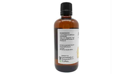 Brown bottle with a label on a white background