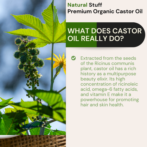 Natural Stuff Premium Organic Edible Castor Oil for Hair & Skin 50ml