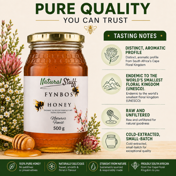 Natural Stuff Fynbos Floral Honey 500g – Pure Raw Cape Honey