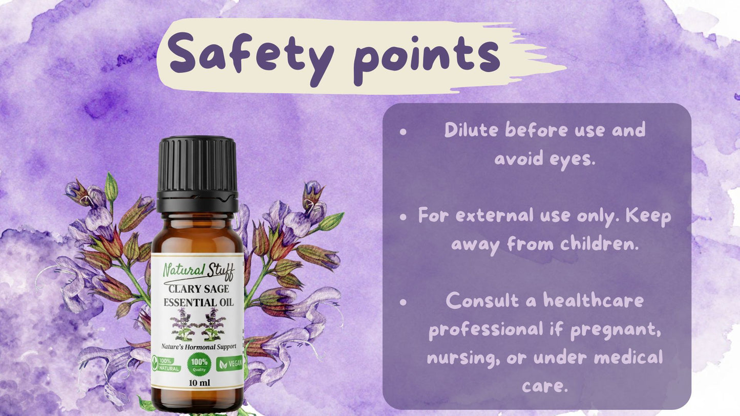 Natural Stuff Pure Clary Sage Essential Oil – Natural & Undiluted - 10ml