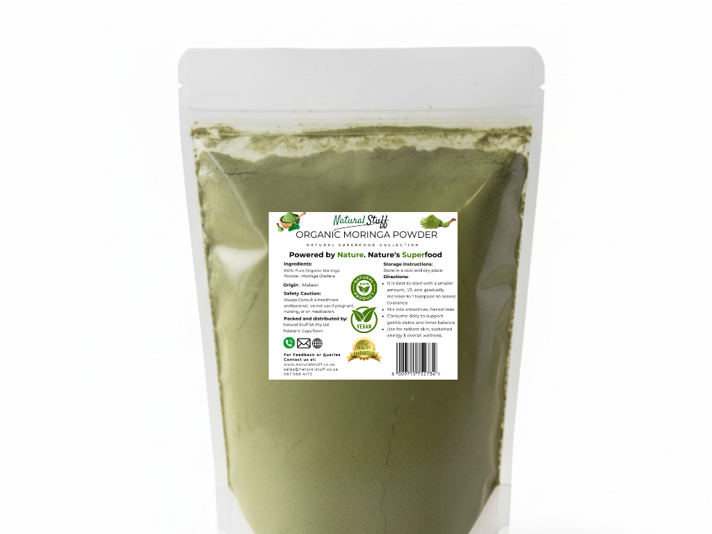 Natural Stuff Organic Moringa Powder - Energy, Vitality & Wellness Support