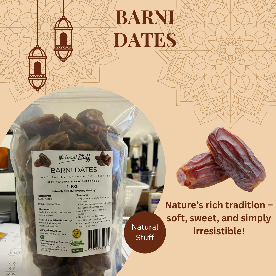 Natural Stuff Barni Dates - High Energy, Fiber-Rich Natural Snack 1kg