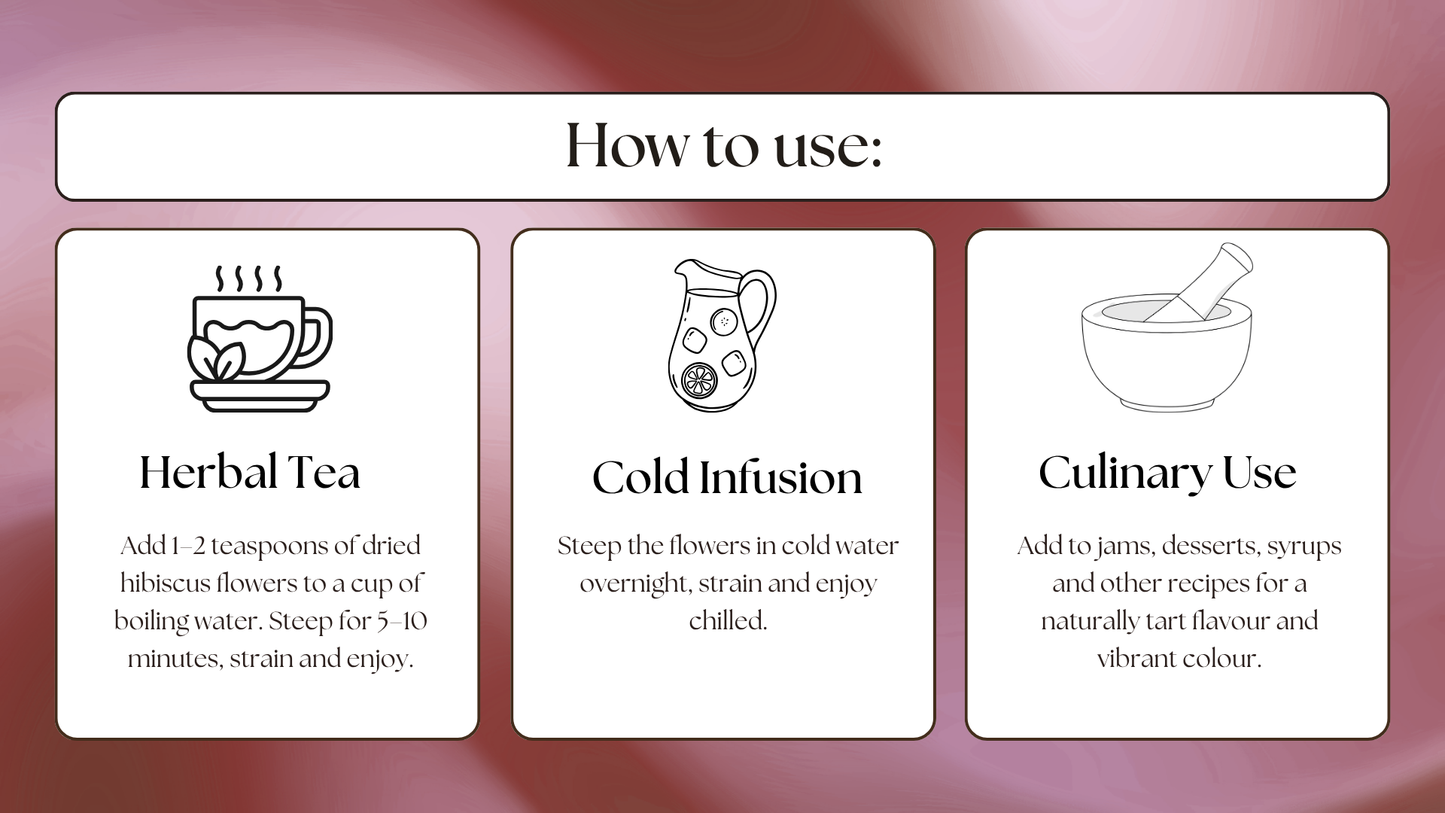 NaturalLife Dried Hibiscus Flowers – Whole Petals, Caffeine-Free Tea