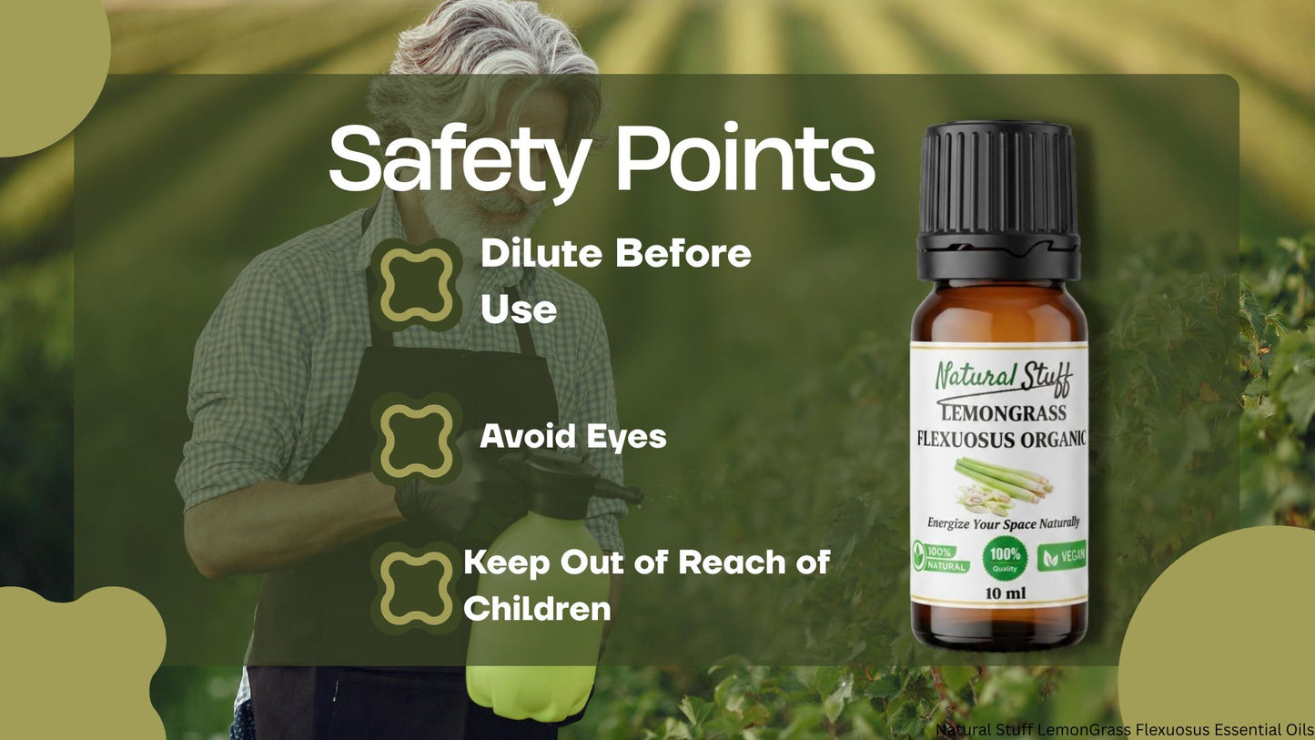 Natural Stuff 100% Pure Lemongrass Essential Oil 10ml – Uplifting & Fresh