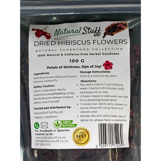 Natural Stuff Dried Hibiscus Flowers - 100% Natural & Fresh