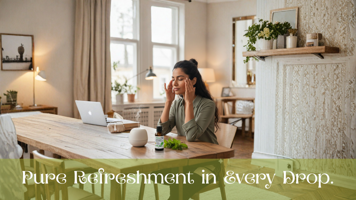Woman sitting at a table with a laptop in a cozy room with plants and decor.