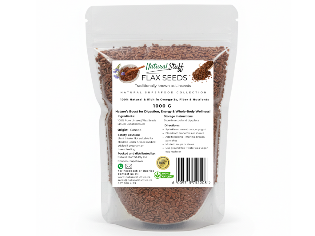 Natural Stuff Flax Seeds - Wholesome, Fresh & Nutrient-Rich Superfood