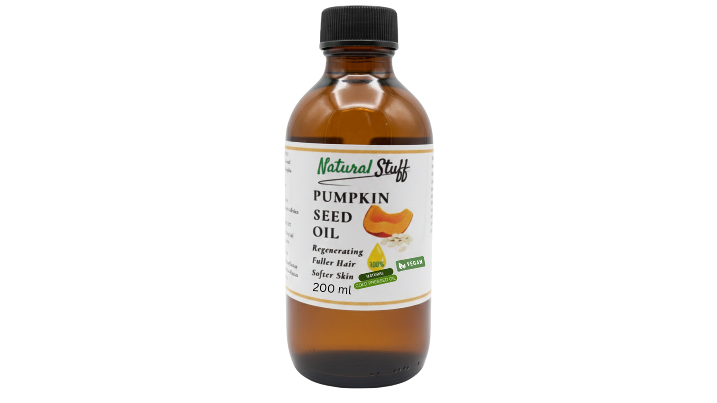 Natural Stuff 100% Pure Cold pressed Pumpkin Seed Oil Glass Bottle