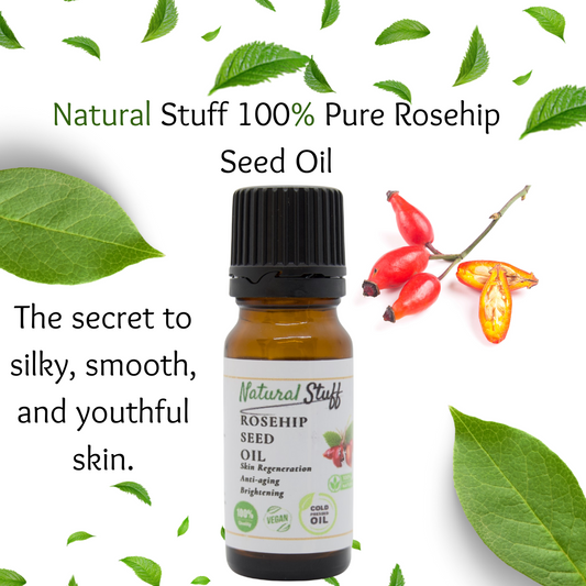Natural Stuff Rosehip Seed Oil 100% Pure Cold Pressed for Face & Anti-Aging 10ml
