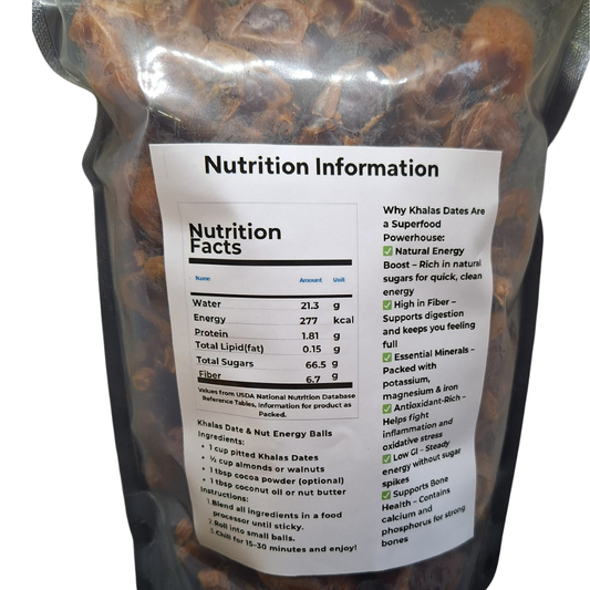 Natural Stuff Khalas Dates 1kg - Soft, Sweet & Full of Natural Energy