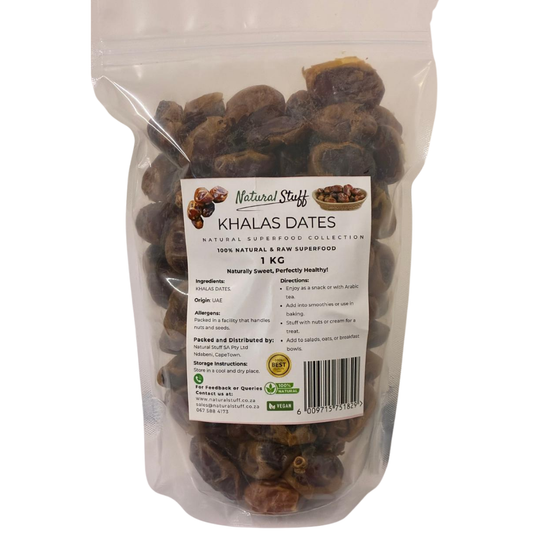 Natural Stuff Khalas Dates 1kg - Soft, Sweet & Full of Natural Energy