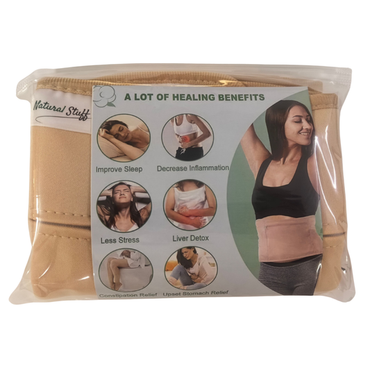 Natural Stuff Organic Castor Oil Pack Wrap Elastic Strap Cotton Hot & Cold