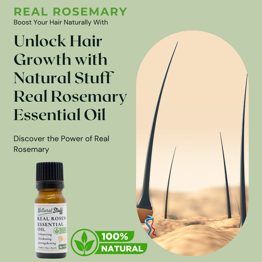 Natural Stuff 100% Real Rosemary Essential Oil 10ml - Smell the Difference