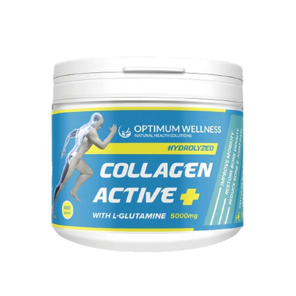 Optimum Collagen Active+ 10,000mg L-GLUTAMINE 5000mg 500g Scientifically Formulated To Help Active Men And Bodybuilders Improve Athletic Performance.