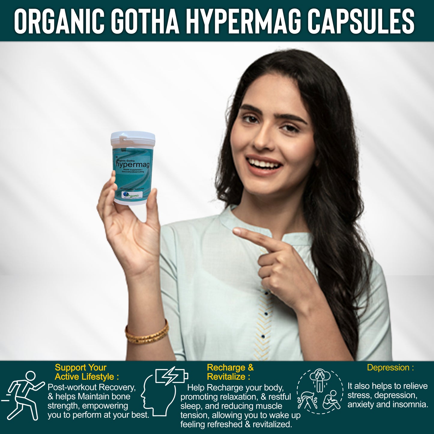 Organic Gotha Hypermag Magnesium Capsules - for Energy and Wellness