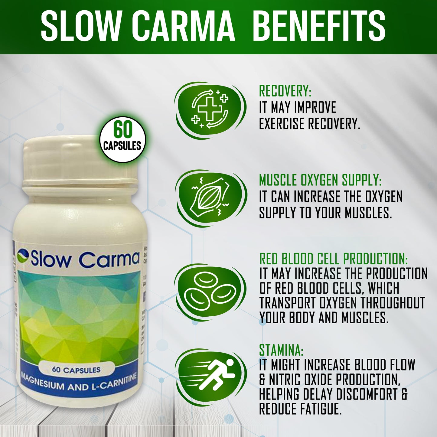 Organic Gotha Slow Carma Capsules Boost Energy, Exercise Performance
