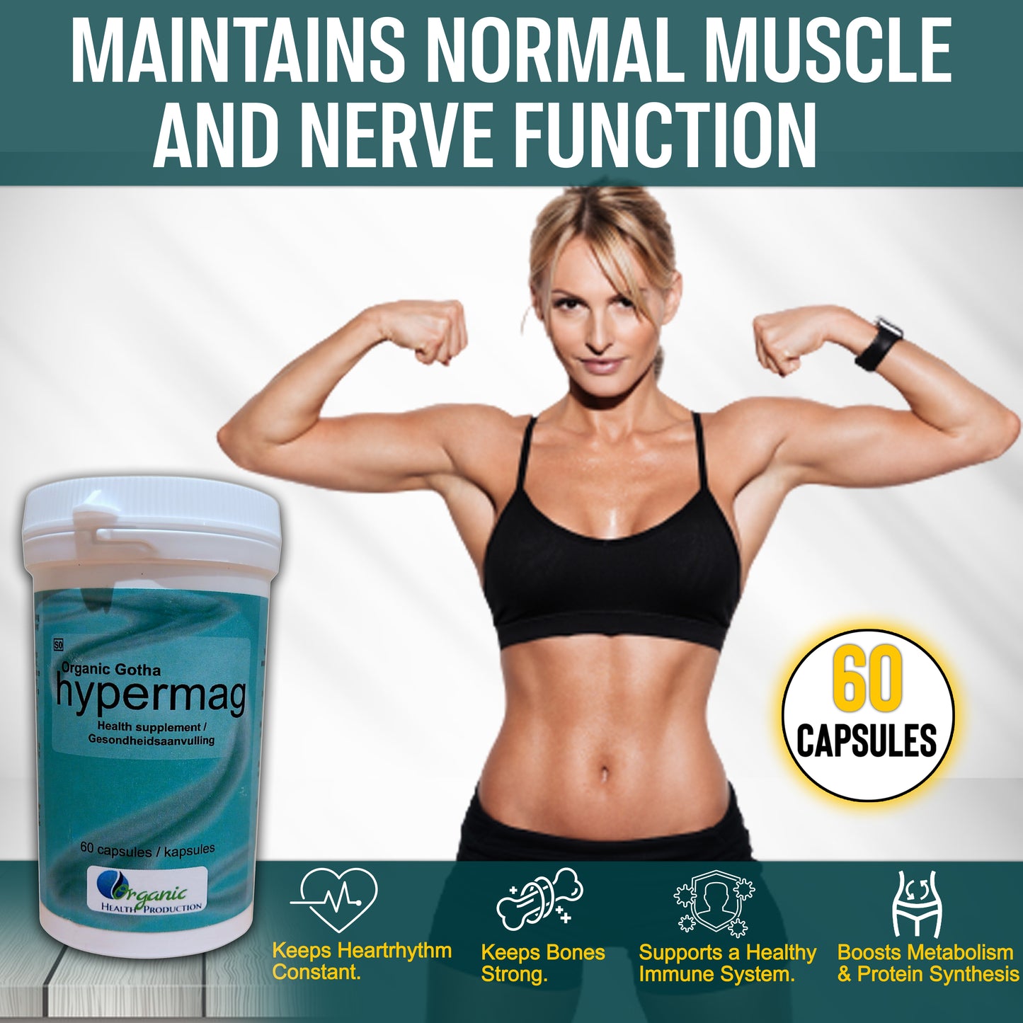 Organic Gotha Hypermag Magnesium Capsules - for Energy and Wellness