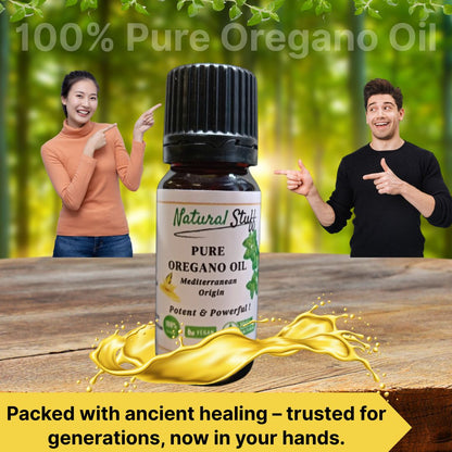 Natural Stuff Pure Premium Oregano Oil Nature's Most Powerful Antibiotic - 10 ml