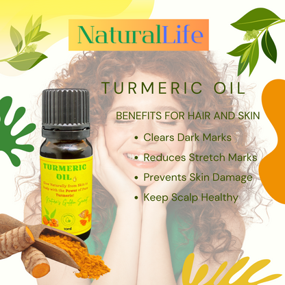 NaturalLife 100% Pure Turmeric Oil - Golden Glow for Hair & Complexion