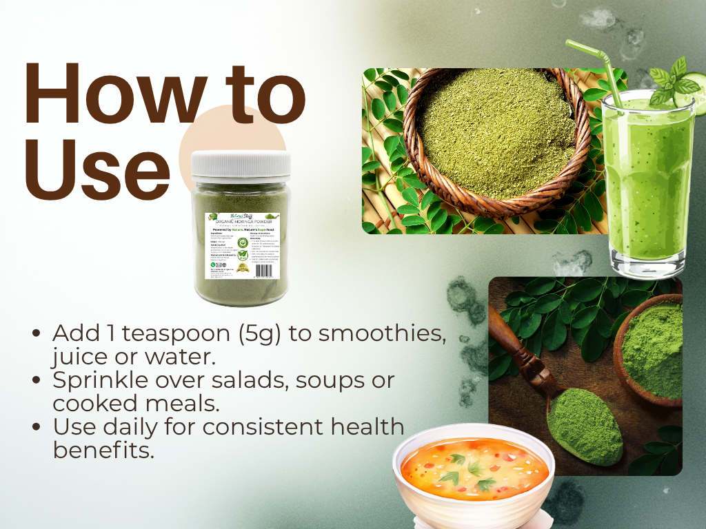 Natural Stuff Organic Moringa Powder - Vitality & Wellness Support Jar