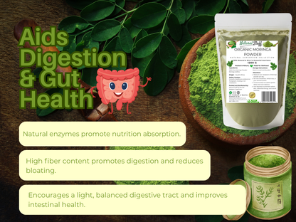 Natural Stuff Organic Moringa Powder - Energy, Vitality & Wellness Support