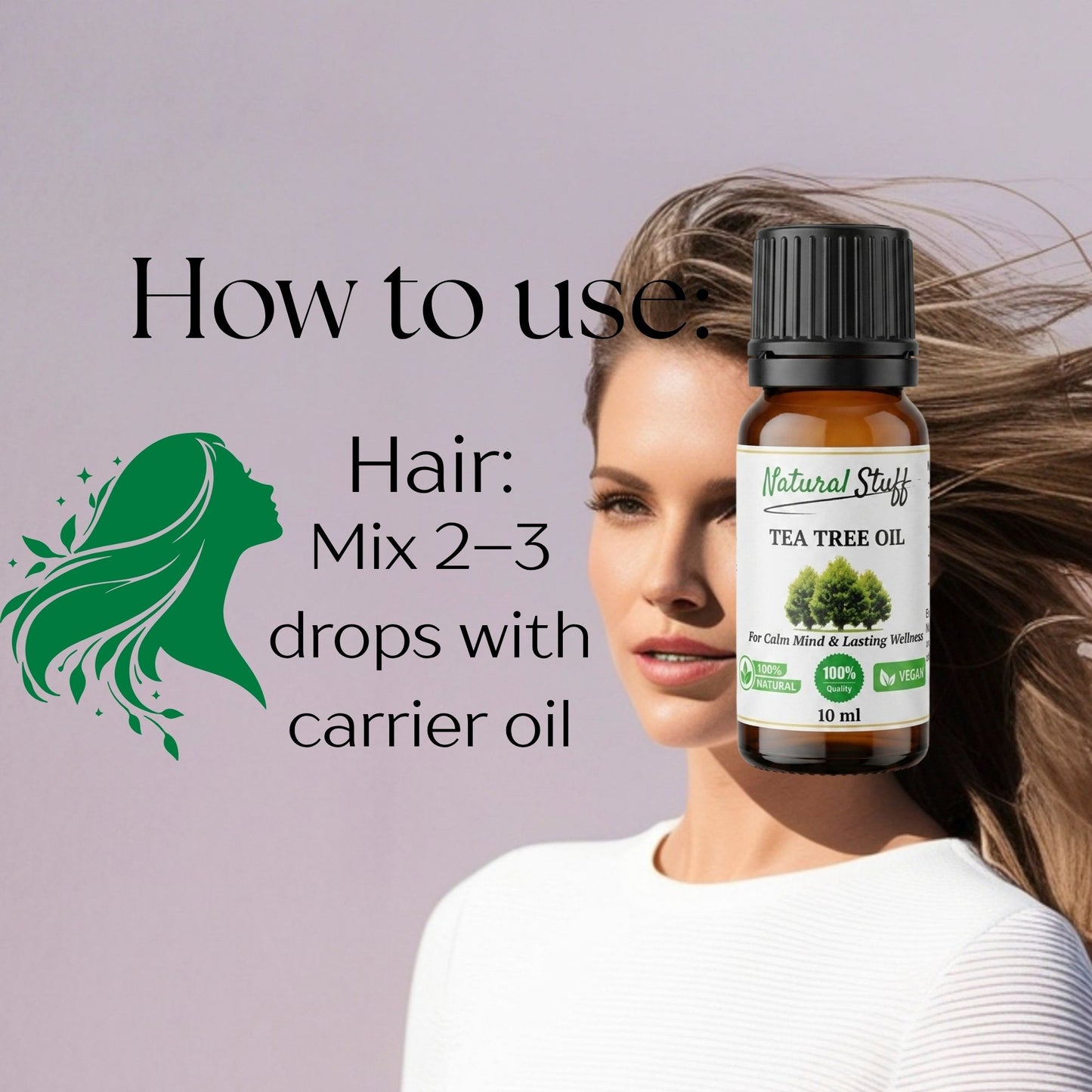Natural Stuff 100% Pure Tea Tree Essential Oil 10ml – Antimicrobial