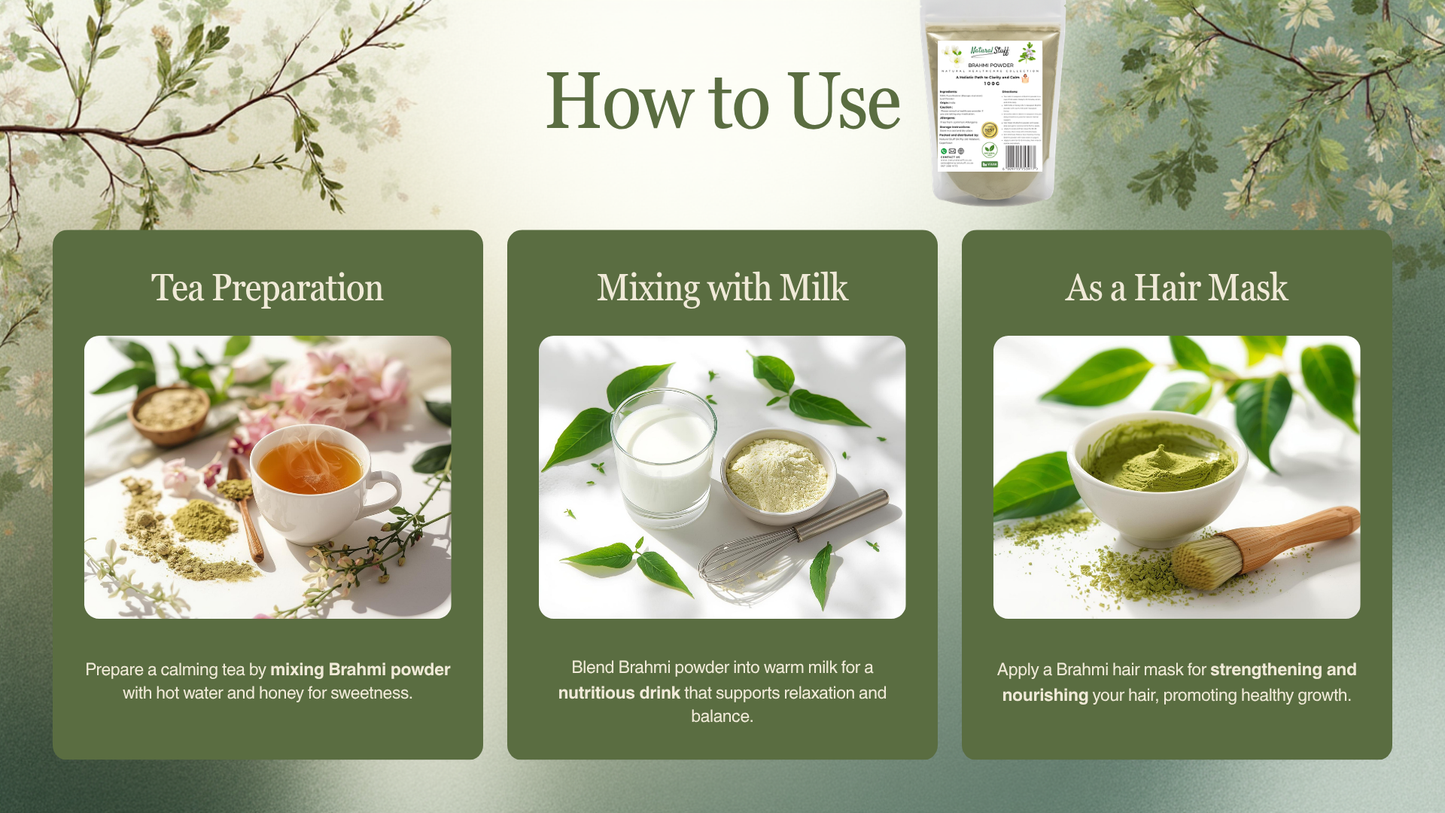 Natural Stuff Brahmi Powder - Natural Support for Mind, Memory & Calm