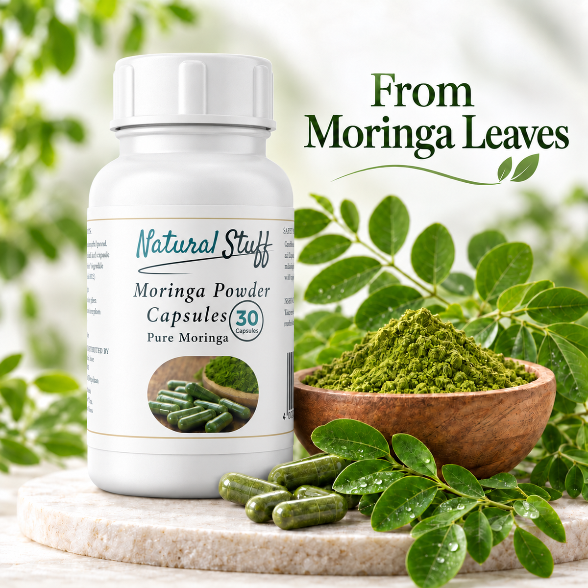 Natural Stuff Moringa Powder Capsules 400mg – Pure Moringa Leaf
