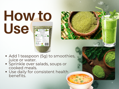 Natural Stuff Organic Moringa Powder - Energy, Vitality & Wellness Support