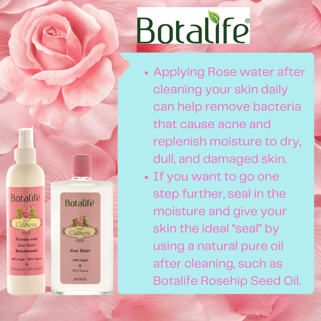 Botalife Natural Rose Water (200ml Glass Bottle)