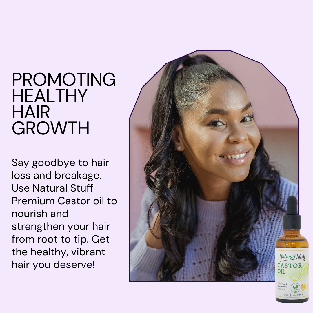 Natural Stuff Premium Castor Oil Cold-pressed Hexane Free 50ml with free 5 Mascara Wands