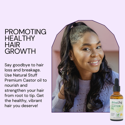 Natural Stuff Premium Castor Oil Cold-pressed Hexane Free 50ml with free 5 Mascara Wands