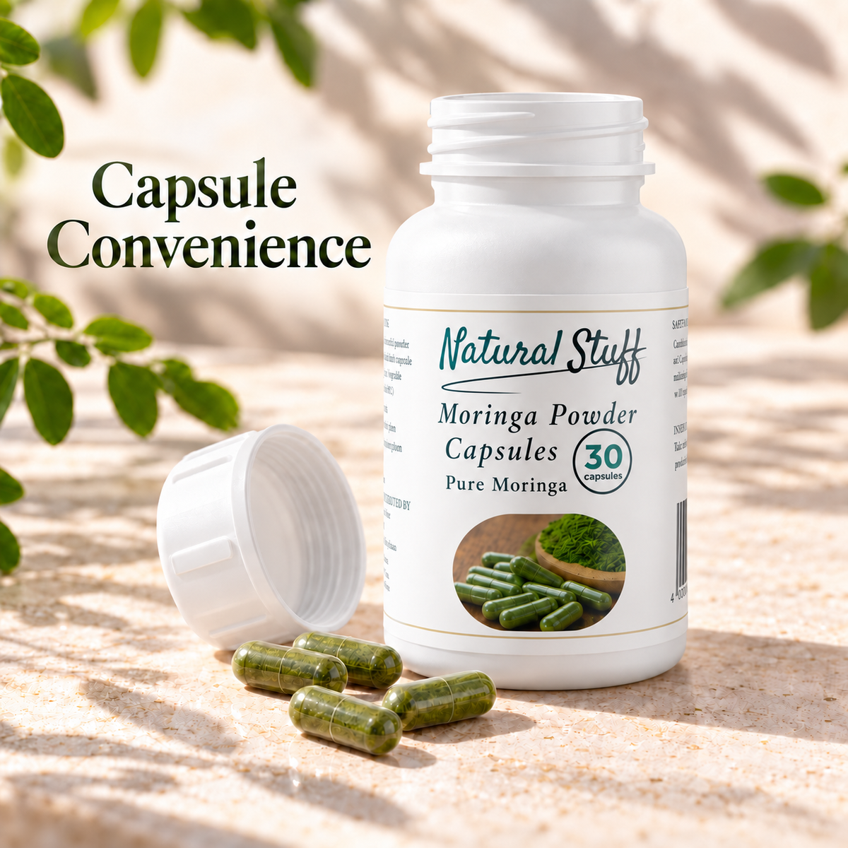 Natural Stuff Moringa Powder Capsules 400mg – Pure Moringa Leaf