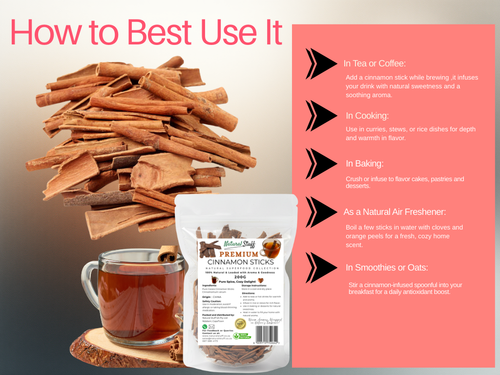 Cinnamon sticks with a package and instructions on how to use them.