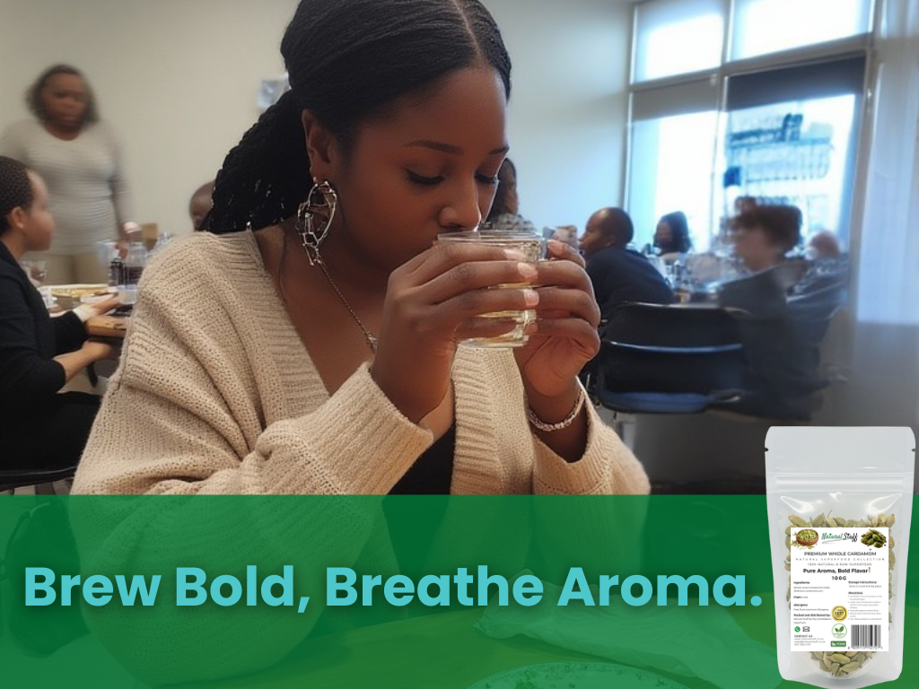 Natural Stuff Premium Whole Cardamom - Fresh, Fragrant, Bold Aroma