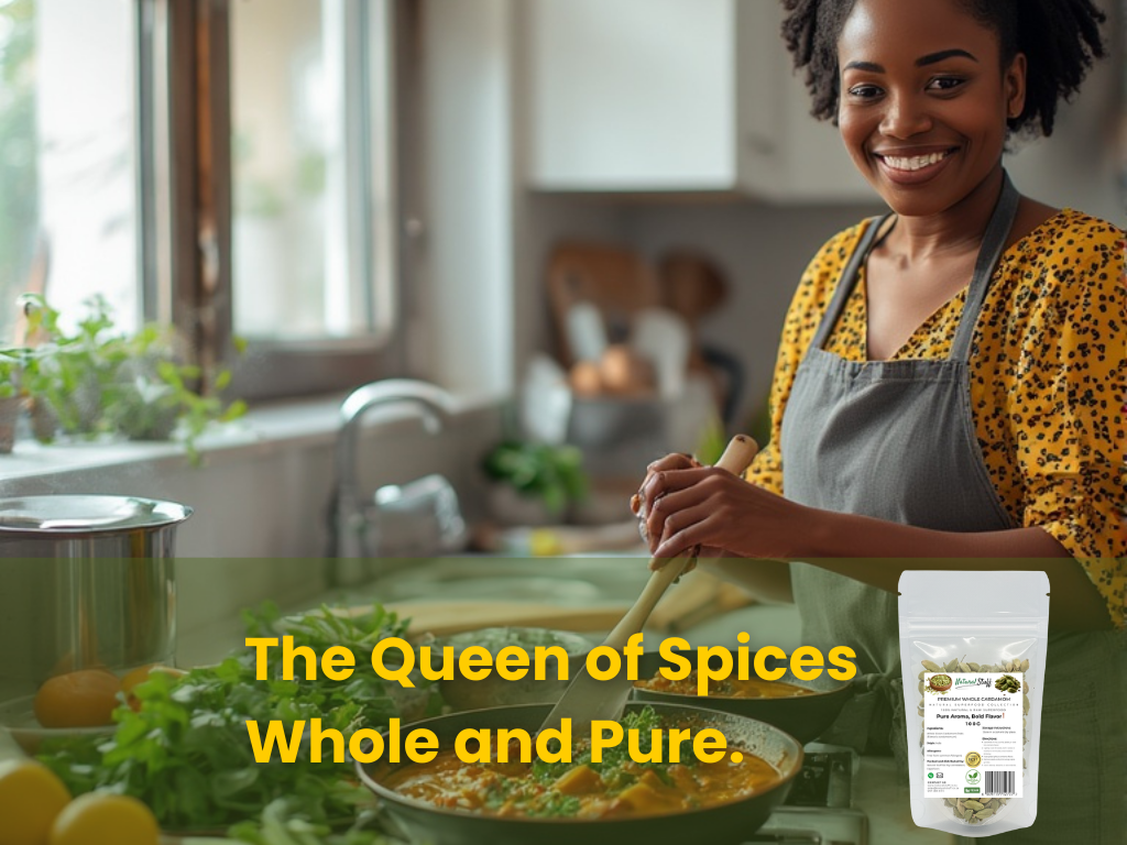 Natural Stuff Premium Whole Cardamom - Fresh, Fragrant, Bold Aroma