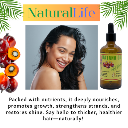 NaturalLife Cold Pressed Batana Oil with Pipette - Pure & Easy to Apply