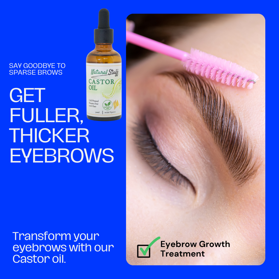 Natural Stuff Premium Castor Oil Cold-pressed Hexane Free 50ml with free 5 Mascara Wands