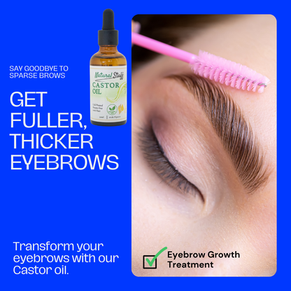 Natural Stuff Premium Castor Oil Cold-pressed Hexane Free 50ml with free 5 Mascara Wands