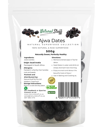 Natural Stuff Ajwa Dates - Tasty, Pure & Full of Natural Benefits 1kg