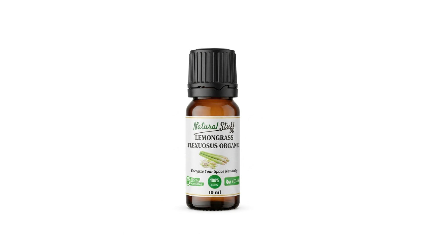 Natural Stuff 100% Pure Lemongrass Essential Oil 10ml – Uplifting & Fresh