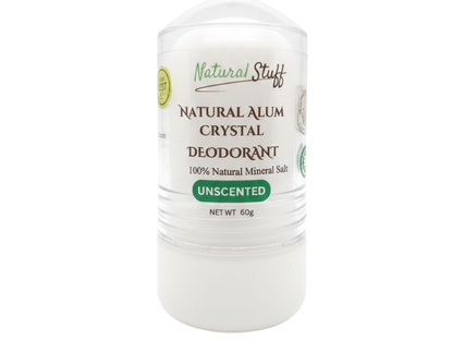 Natural Alum Crystal Deodorant by Natural Stuff on a white background