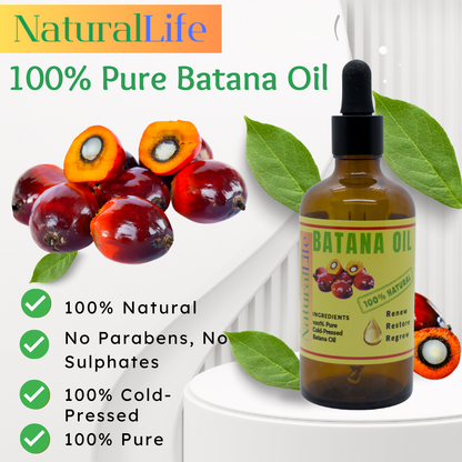 NaturalLife Cold Pressed Batana Oil with Pipette - Pure & Easy to Apply