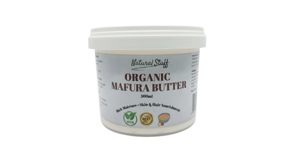 Container of Organic Mafura Butter with 'Natural Stuff' branding on a white background