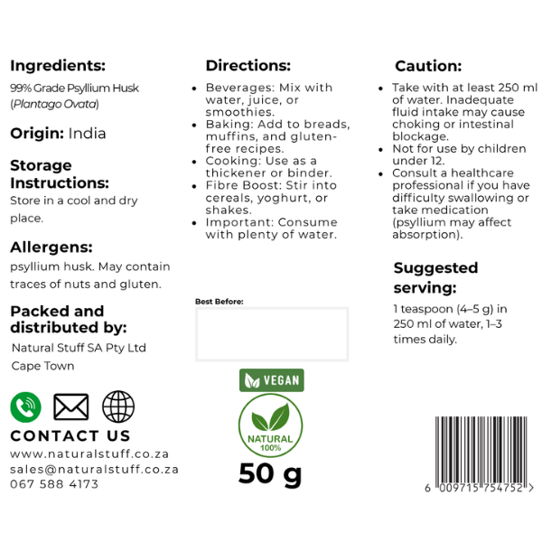 Natural Stuff Psyllium Husk – Natural Fibre for Digestive Wellness