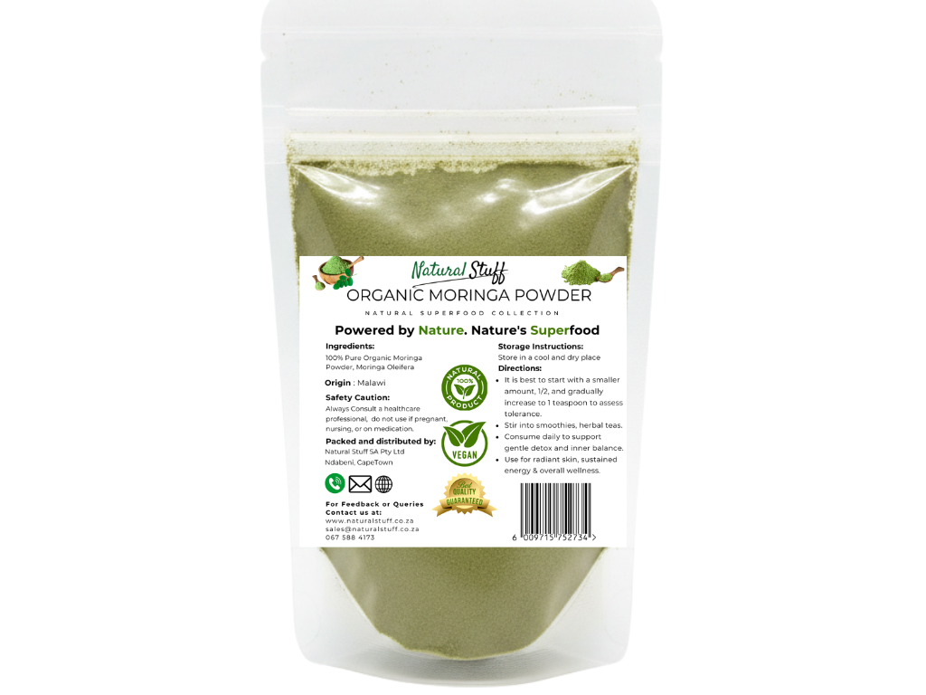 Natural Stuff Organic Moringa Powder - Energy, Vitality & Wellness Support